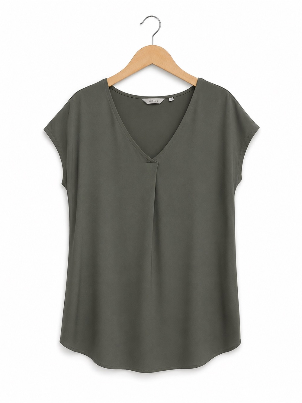 Reitmans Olive Green V-Neck Tunic Blouse NWT Medium - Picture 2 of 8